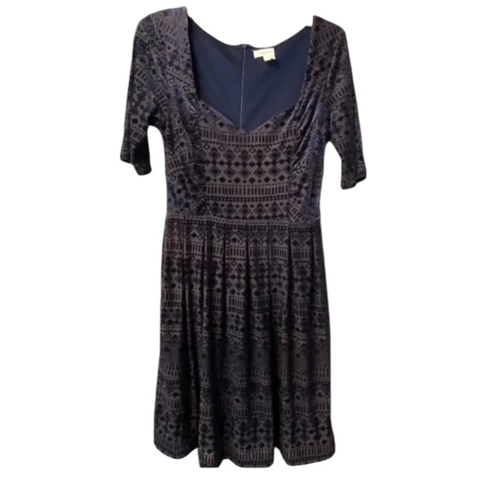Meadow Rue Anthropologie Women's Velvet Midi Print Feminine small pretty!